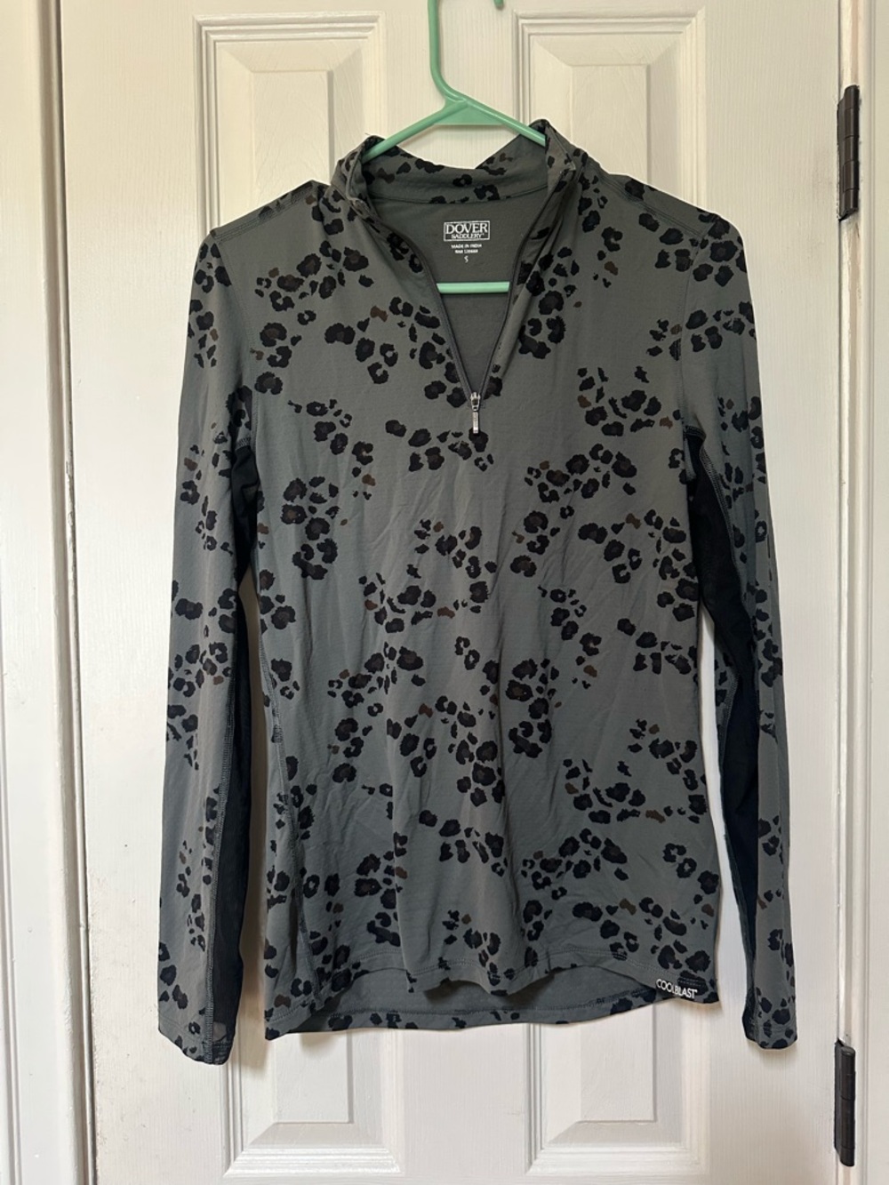 Women's Long-Sleeve Half-Zip Riding Too - Black Leopard